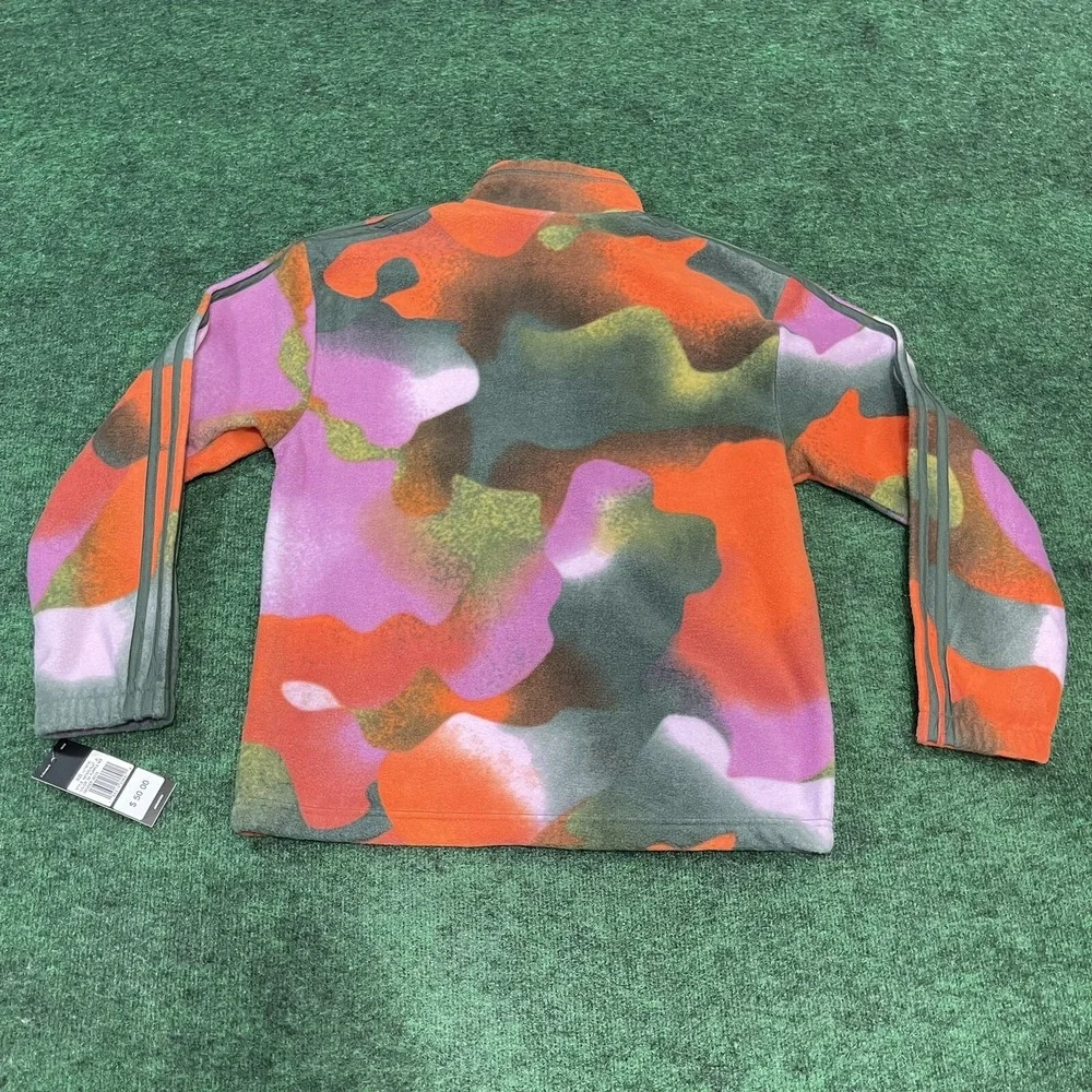 ADIDAS Cozy Fleece‎ Sweatshirt Boys XL Tie Dye Camo 1/4 Zip Pullover Pocket NEW